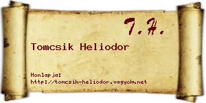 Tomcsik Heliodor névjegykártya